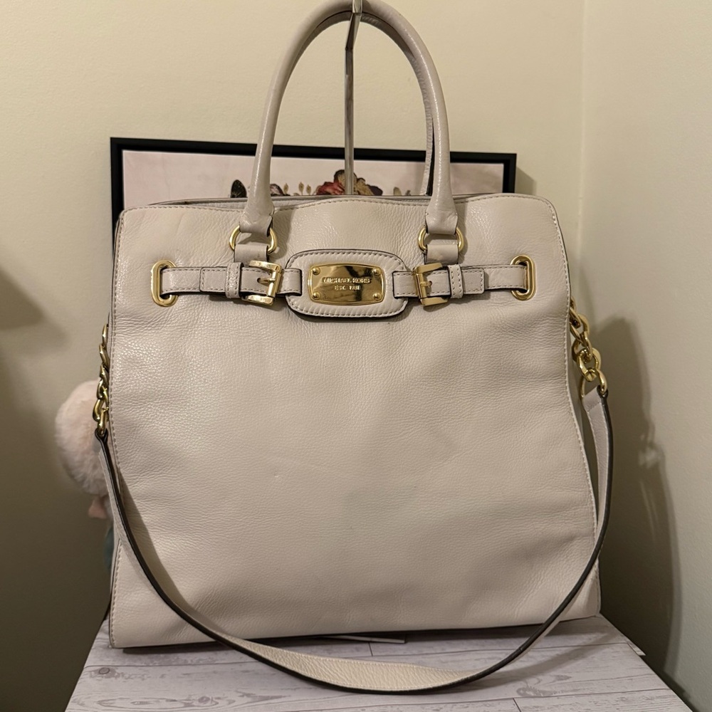 Vintage Michael Kors Hamilton Cream Leather Handbag
